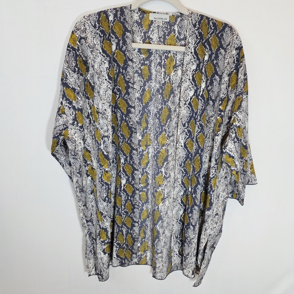 Allison Joy Ali Snake Print Lagenlook Lightweight Open Kimono Women's Size XS/S